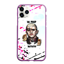 Чехол iPhone 11 Pro матовый Lil peep rap band, цвет: 3D-фиолетовый