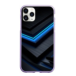 Чехол iPhone 11 Pro матовый Голубая абстракция, цвет: 3D-светло-сиреневый