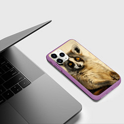 Чехол iPhone 11 Pro матовый Лемур в стиле диаграмм Давинчи, цвет: 3D-фиолетовый — фото 2