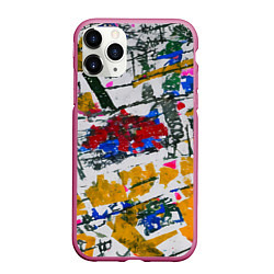 Чехол iPhone 11 Pro матовый Абстракция дорога, цвет: 3D-малиновый