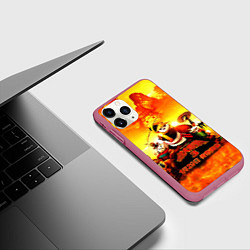 Чехол iPhone 11 Pro матовый Кунг-фу Панда Best Friend, цвет: 3D-малиновый — фото 2