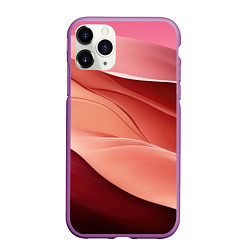 Чехол iPhone 11 Pro матовый Нежная персиковая абстракция, цвет: 3D-фиолетовый