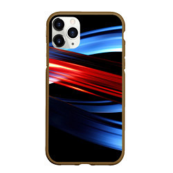 Чехол iPhone 11 Pro матовый Синяя и красная абстракция, цвет: 3D-коричневый