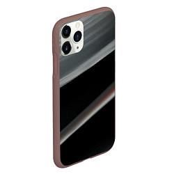 Чехол iPhone 11 Pro матовый Black grey abstract, цвет: 3D-коричневый — фото 2