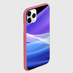 Чехол iPhone 11 Pro матовый Фиолетовая и голубая абстракция, цвет: 3D-малиновый — фото 2