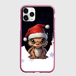 Чехол iPhone 11 Pro матовый Новогодний символ 2024, цвет: 3D-малиновый