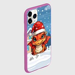 Чехол iPhone 11 Pro матовый Новый год дракона 2024, цвет: 3D-фиолетовый — фото 2