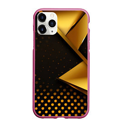 Чехол iPhone 11 Pro матовый Золотистая текстура абстракт, цвет: 3D-малиновый