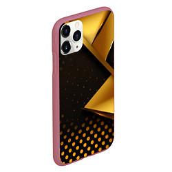 Чехол iPhone 11 Pro матовый Золотистая текстура абстракт, цвет: 3D-малиновый — фото 2