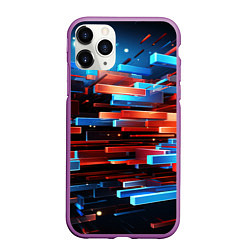 Чехол iPhone 11 Pro матовый Прямоугольная абстракция, цвет: 3D-фиолетовый