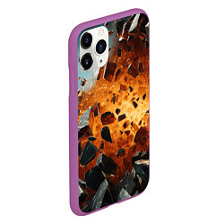 Чехол iPhone 11 Pro матовый Большой взрыв камней, цвет: 3D-фиолетовый — фото 2