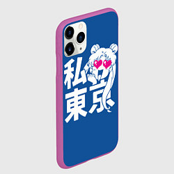 Чехол iPhone 11 Pro матовый Я люблю Токио, цвет: 3D-фиолетовый — фото 2