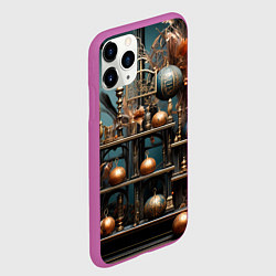 Чехол iPhone 11 Pro матовый Новогодняя полка, цвет: 3D-фиолетовый — фото 2