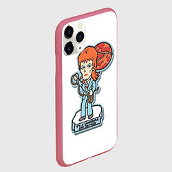 Чехол iPhone 11 Pro матовый David Bowie - Life on Mars, цвет: 3D-малиновый — фото 2