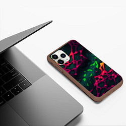 Чехол iPhone 11 Pro матовый Яркая абстракция в стиле камуфляжа, цвет: 3D-коричневый — фото 2