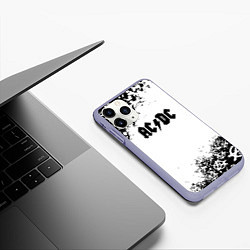Чехол iPhone 11 Pro матовый AC DC anarchy rock, цвет: 3D-светло-сиреневый — фото 2