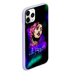 Чехол iPhone 11 Pro матовый Lil peep рэп неоновый градиент, цвет: 3D-светло-сиреневый — фото 2