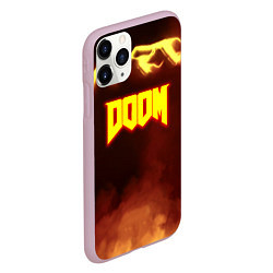 Чехол iPhone 11 Pro матовый Doom storm огненное лого, цвет: 3D-розовый — фото 2