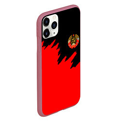 Чехол iPhone 11 Pro матовый СССР красный стиль силы, цвет: 3D-малиновый — фото 2