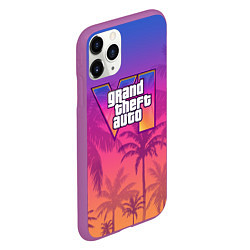 Чехол iPhone 11 Pro матовый GTA 6 official, цвет: 3D-фиолетовый — фото 2