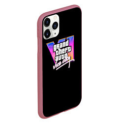 Чехол iPhone 11 Pro матовый Gta 6 vice city logo, цвет: 3D-малиновый — фото 2