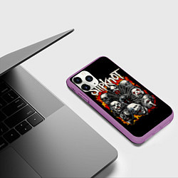 Чехол iPhone 11 Pro матовый Slipknot метал-группа, цвет: 3D-фиолетовый — фото 2