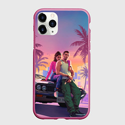 Чехол iPhone 11 Pro матовый Люсия с парнем gta 6