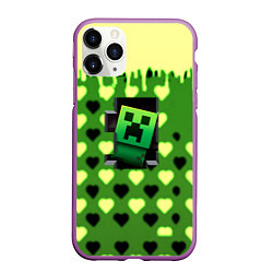 Чехол iPhone 11 Pro матовый Minecraft love toxic, цвет: 3D-фиолетовый