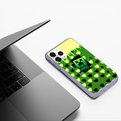 Чехол iPhone 11 Pro матовый Minecraft love toxic, цвет: 3D-светло-сиреневый — фото 2