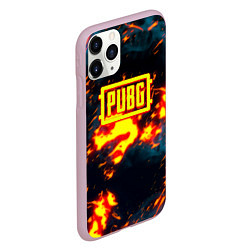 Чехол iPhone 11 Pro матовый PUBG огненое лого, цвет: 3D-розовый — фото 2