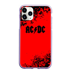 Чехол iPhone 11 Pro матовый AC DC skull rock краски, цвет: 3D-светло-сиреневый