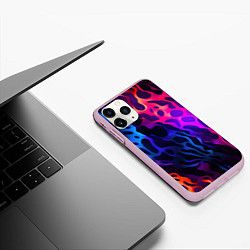 Чехол iPhone 11 Pro матовый Камуфляж из ярких красок, цвет: 3D-розовый — фото 2