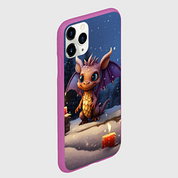 Чехол iPhone 11 Pro матовый Дракон магистр сказочной ночи, цвет: 3D-фиолетовый — фото 2