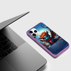 Чехол iPhone 11 Pro матовый Амурный искоркогонь дракон, цвет: 3D-фиолетовый — фото 2