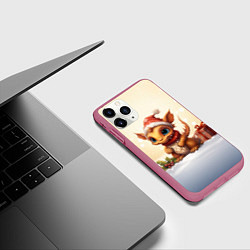 Чехол iPhone 11 Pro матовый Дракон магикус драконус, цвет: 3D-малиновый — фото 2