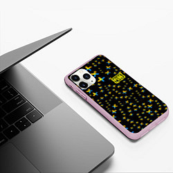 Чехол iPhone 11 Pro матовый PUBG sticker games, цвет: 3D-розовый — фото 2