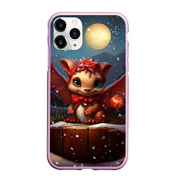 Чехол iPhone 11 Pro матовый Снежный дракон 2024, цвет: 3D-розовый