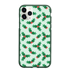 Чехол iPhone 11 Pro матовый Рождественская омела, цвет: 3D-темно-зеленый