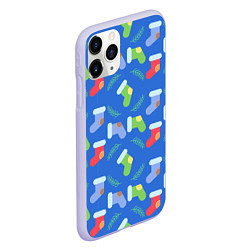 Чехол iPhone 11 Pro матовый Рождественские валенки, цвет: 3D-светло-сиреневый — фото 2