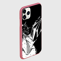 Чехол iPhone 11 Pro матовый Берсерк Гатс в чёрных доспехах, цвет: 3D-малиновый — фото 2