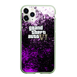 Чехол iPhone 11 Pro матовый Grand Theft Auto 6 vice city, цвет: 3D-салатовый