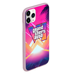 Чехол iPhone 11 Pro матовый GTA6 hot summer Vaporwave, цвет: 3D-розовый — фото 2