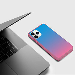 Чехол iPhone 11 Pro матовый Небесно-розовый градиент, цвет: 3D-малиновый — фото 2