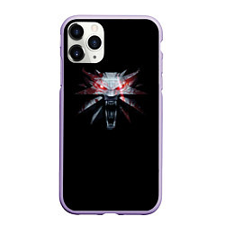 Чехол iPhone 11 Pro матовый The Witcher logo game, цвет: 3D-светло-сиреневый