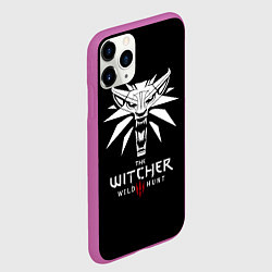 Чехол iPhone 11 Pro матовый The Witcher белое лого гейм, цвет: 3D-фиолетовый — фото 2