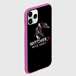 Чехол iPhone 11 Pro матовый Ведьмак 3 лого из коробки, цвет: 3D-фиолетовый — фото 2