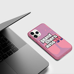 Чехол iPhone 11 Pro матовый GTA 6 pink, цвет: 3D-малиновый — фото 2