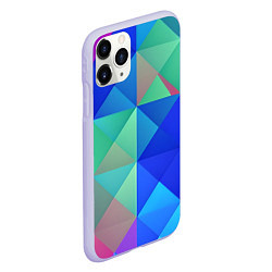 Чехол iPhone 11 Pro матовый Разноцветные фигуры, цвет: 3D-светло-сиреневый — фото 2