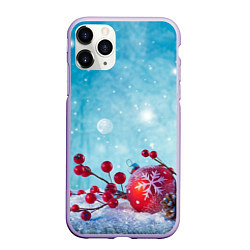 Чехол iPhone 11 Pro матовый Сhristmas toys, цвет: 3D-светло-сиреневый