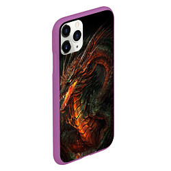 Чехол iPhone 11 Pro матовый Красный древесный дракон, цвет: 3D-фиолетовый — фото 2